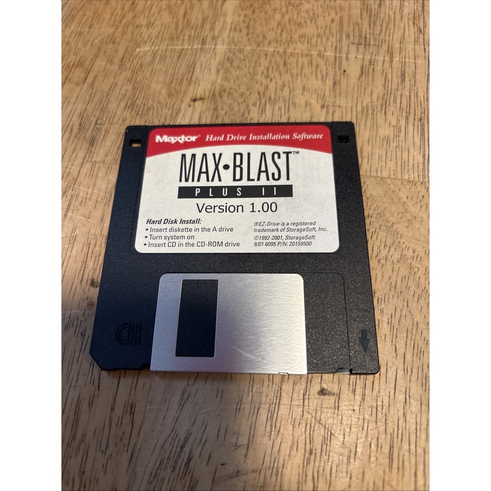 Maxtor MAX-BLAST Plus II Disk Manager Software Floppy Disk Utility Version 1.00